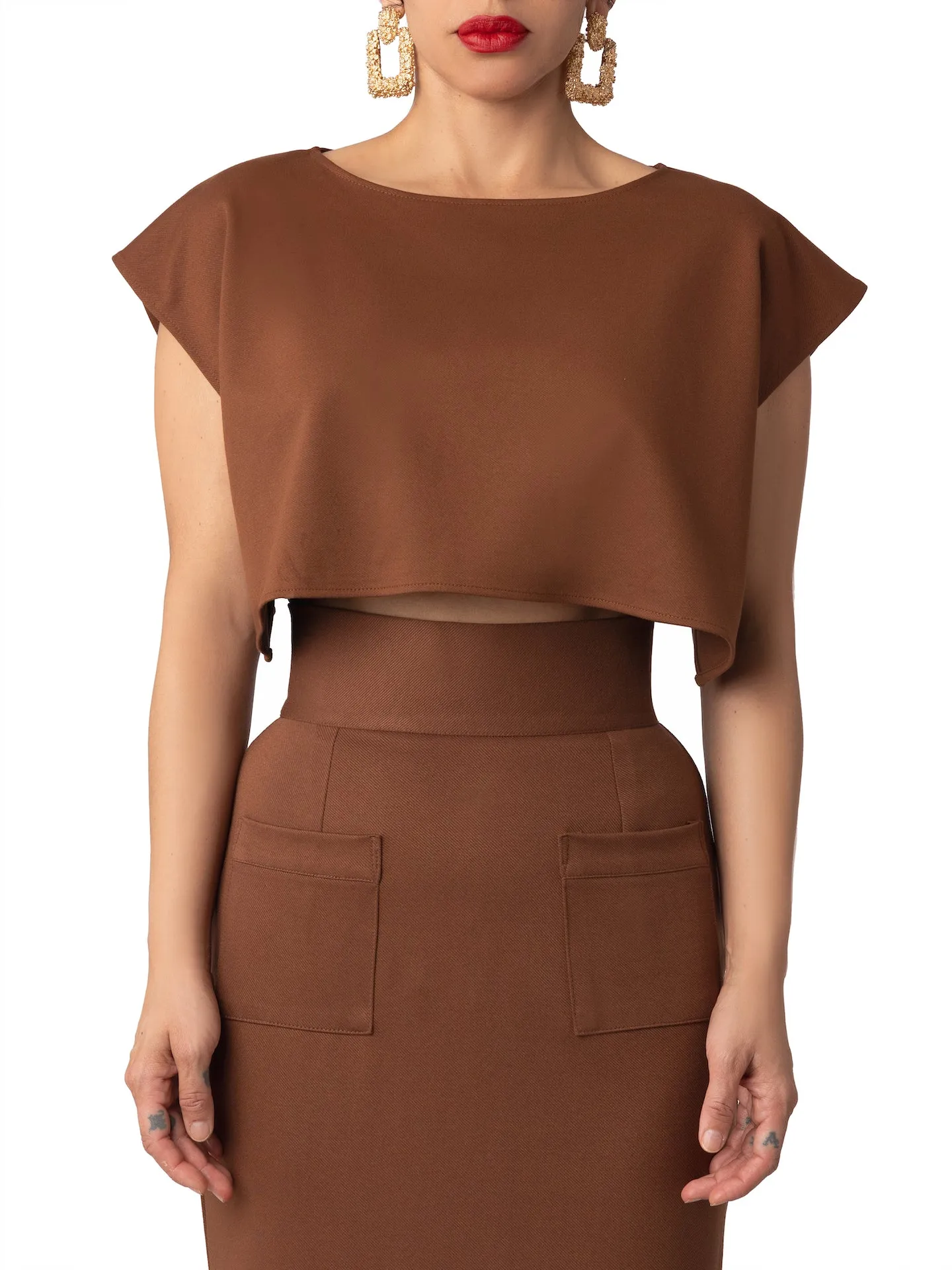 “Abby” Brown Crop Top