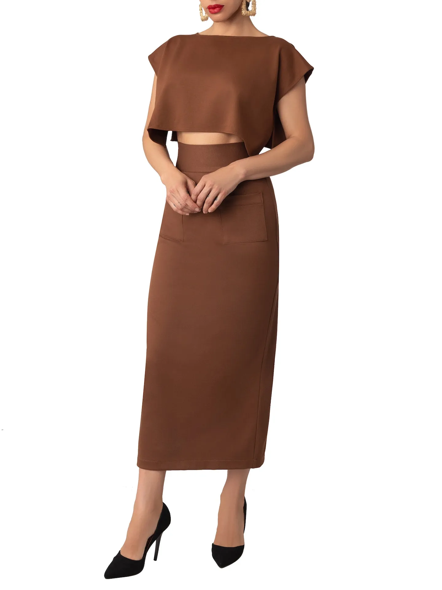 “Abby” Brown Crop Top
