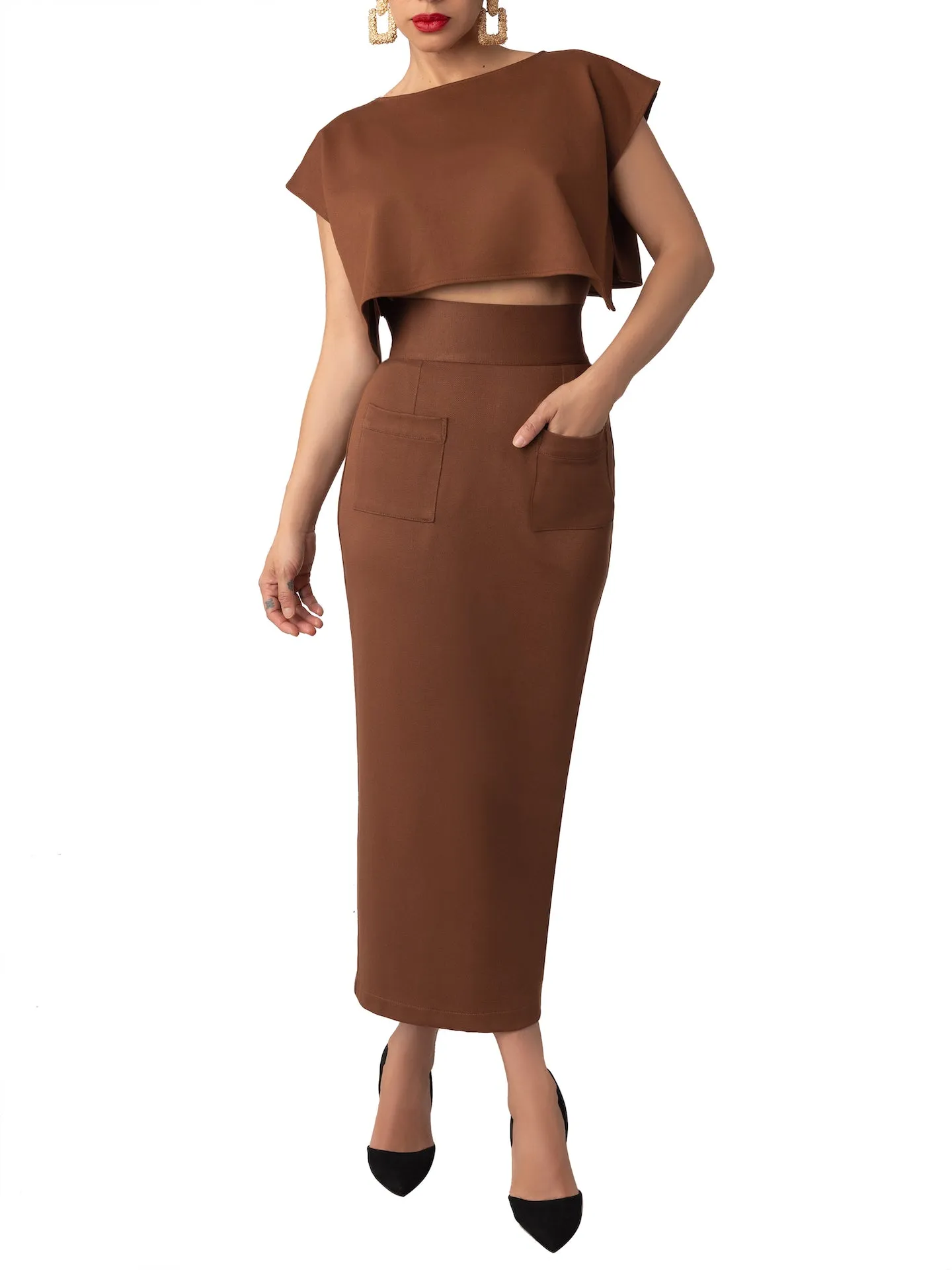 “Abby” Brown Crop Top