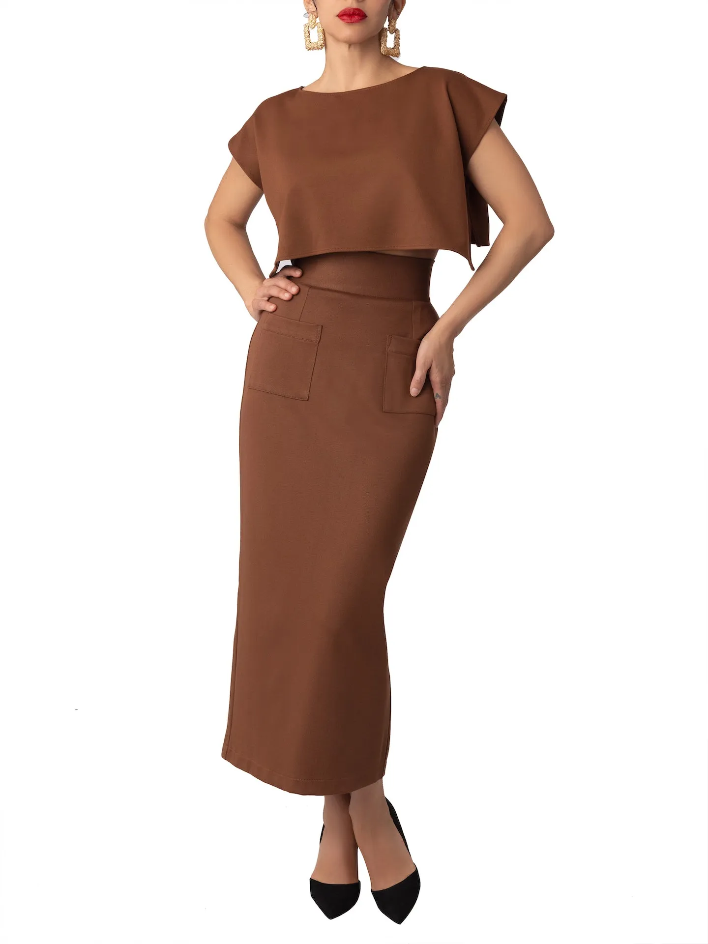 “Abby” Brown Crop Top
