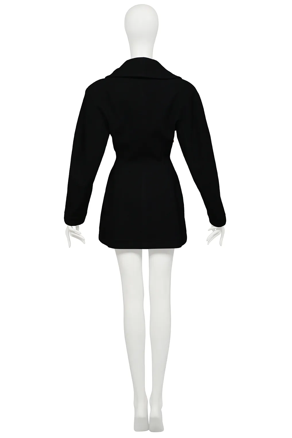 ALAIA BLACK WOOL ARCHITECTURAL JACKET