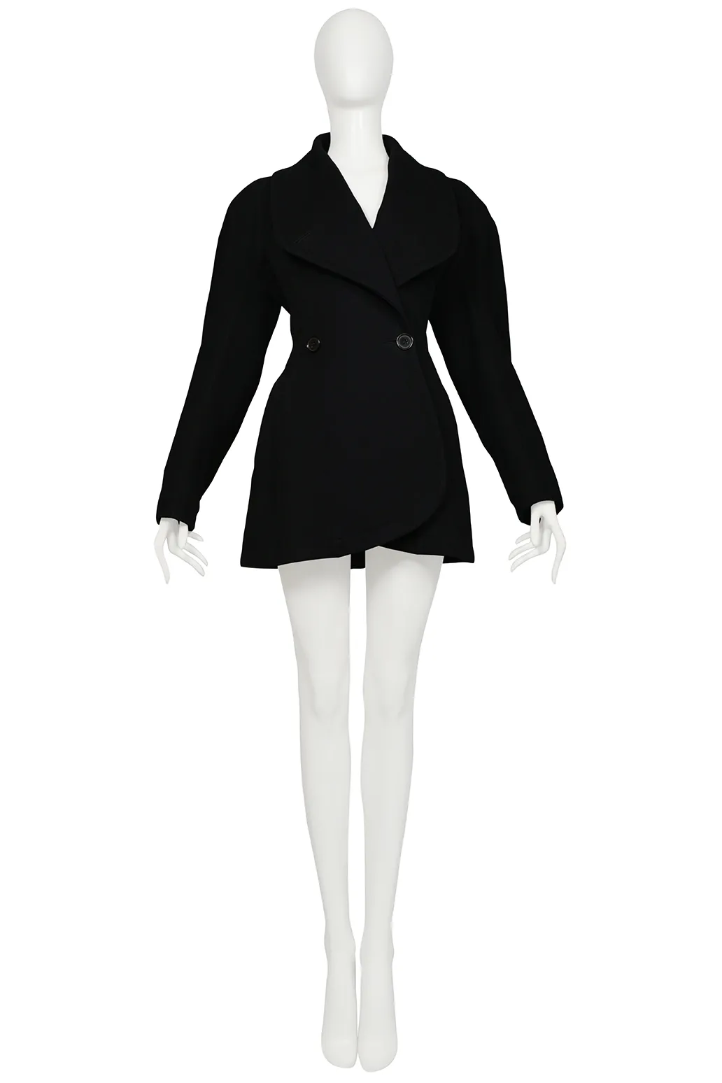 ALAIA BLACK WOOL ARCHITECTURAL JACKET