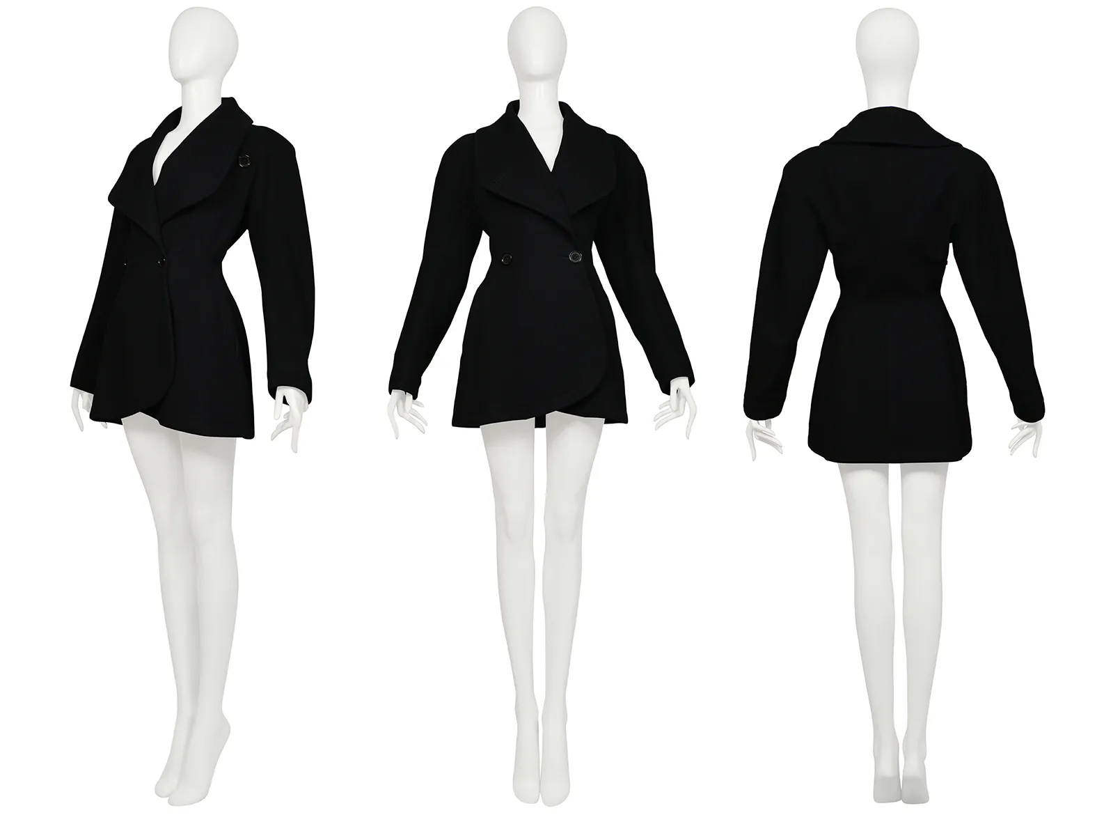 ALAIA BLACK WOOL ARCHITECTURAL JACKET