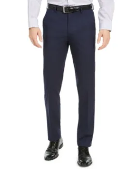 Alfani Mens Slim fit Dress Pants 32 / 30 Navy Blue Solid Stretch