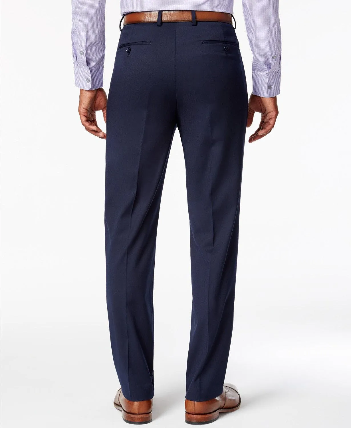 Alfani Mens Slim fit Dress Pants 32 / 30 Navy Blue Solid Stretch
