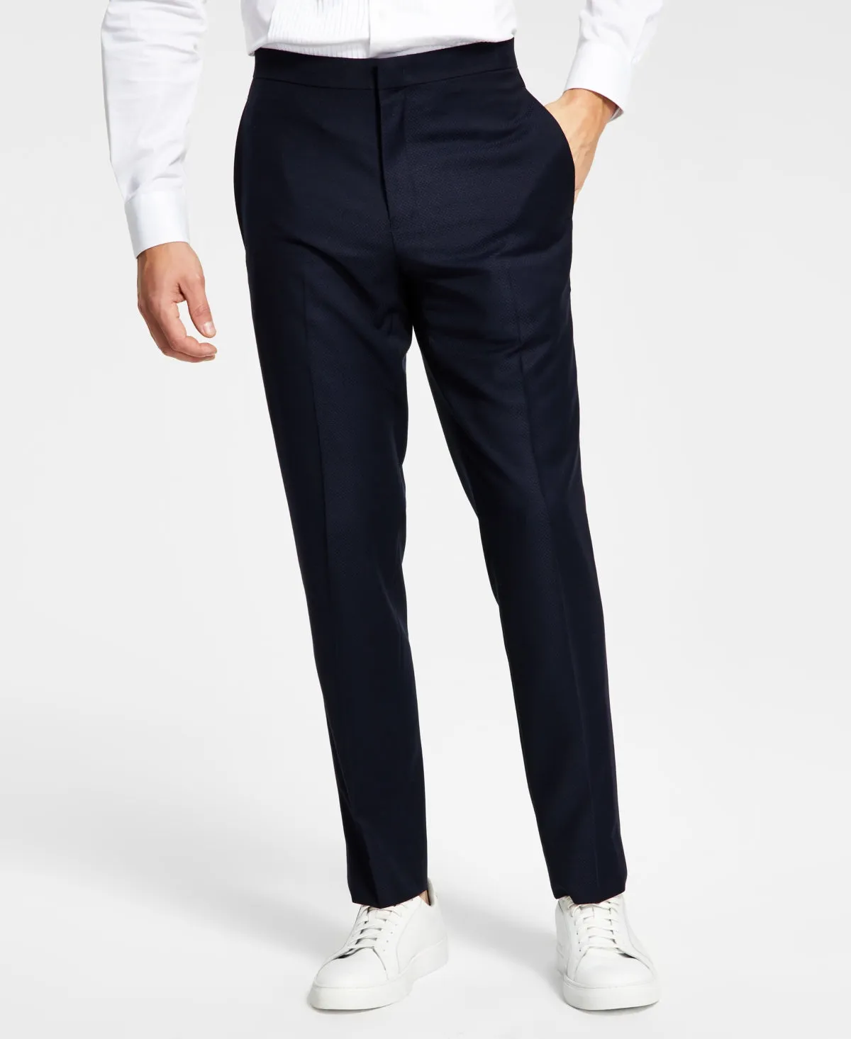 Alfani Men's Slim Fit Tuxedo Pants Navy Blue 33 x 32