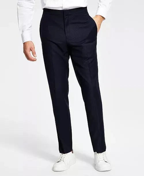 Alfani Men's Slim Fit Tuxedo Pants Navy Blue 33 x 32