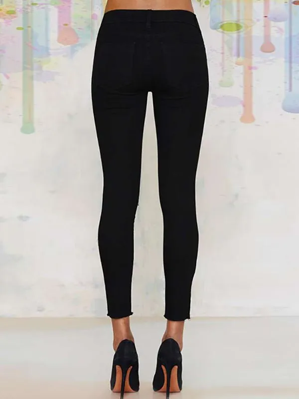 Amsoin Denim Embroidered High Waist Jeans