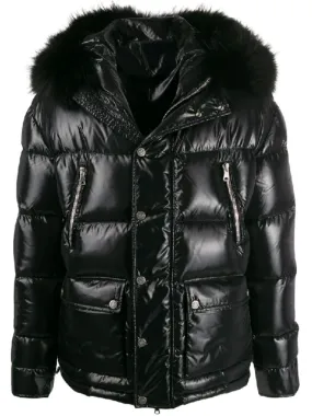 BALMAIN Fur Collar Down Coat Black