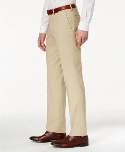 Bar Iii Mens Slim fit Dress Pants 32 / 32 Beige Solid Stretch