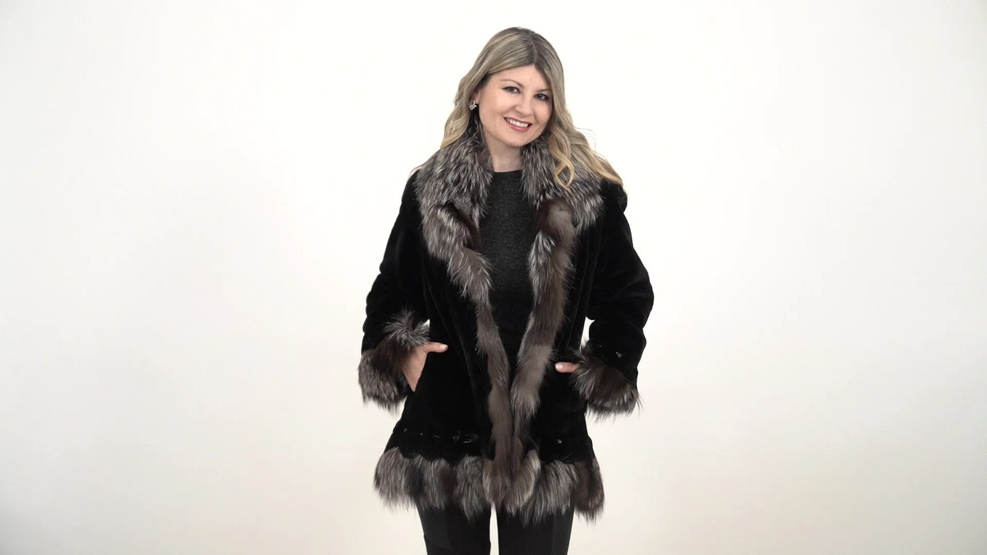 Black Beaver Fur Jacket