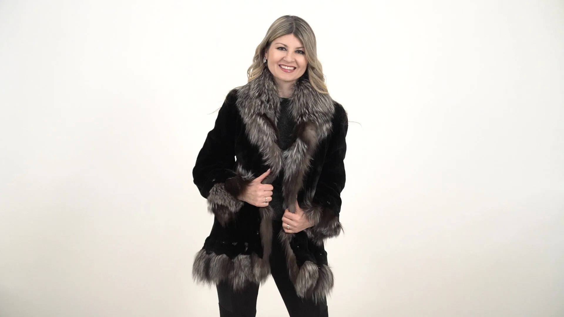 Black Beaver Fur Jacket
