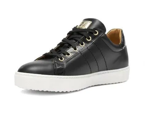 Black Faux Fur Trim Sneakers