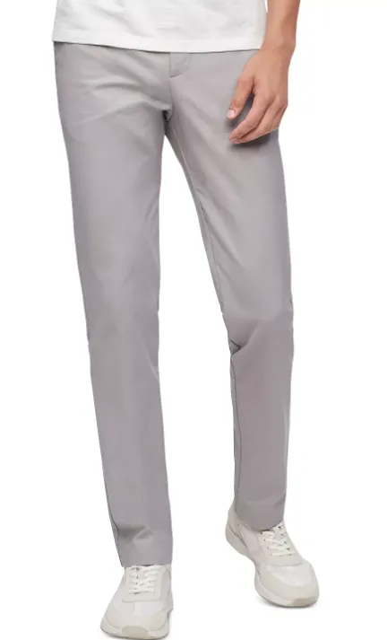 Calvin Klein Mens Slim fit Dress Pants 32 / 30 Grey Solid Stretch