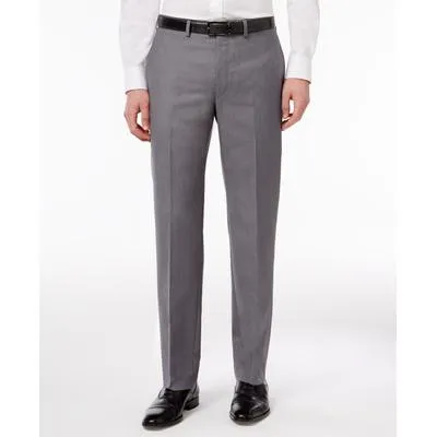 Calvin Klein Mens Slim fit Dress Pants Pants 34X34 Grey Solid
