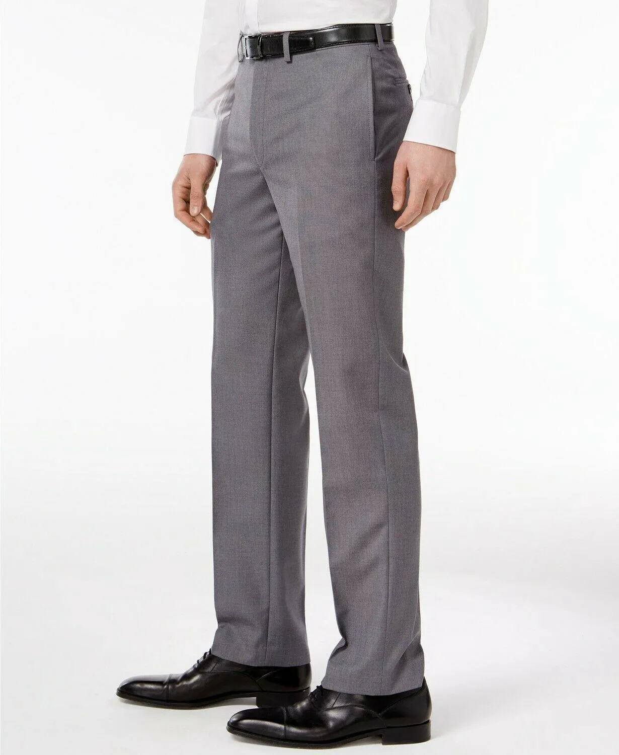 Calvin Klein Mens Slim fit Dress Pants Pants 34X34 Grey Solid