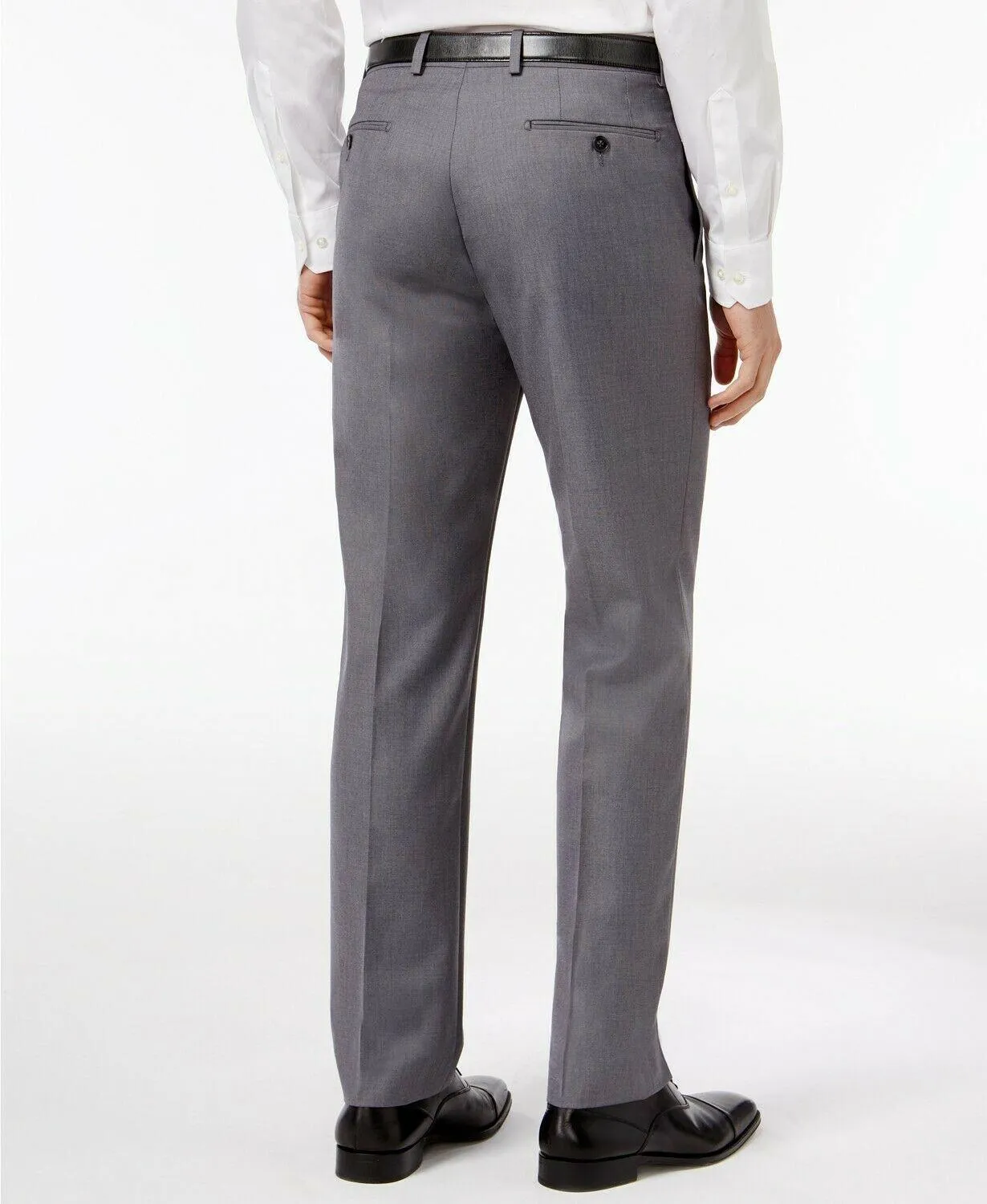 Calvin Klein Mens Slim fit Dress Pants Pants 34X34 Grey Solid