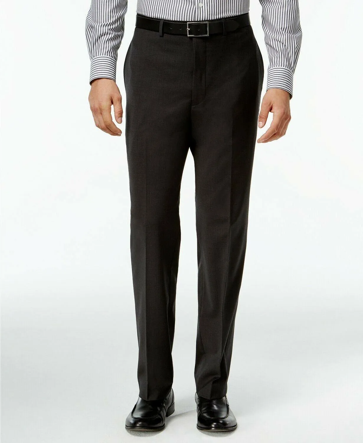 Calvin Klein Mens Slim fit Dress Pants Pants 36 / 32 Charcoal Grey Solid Stretch
