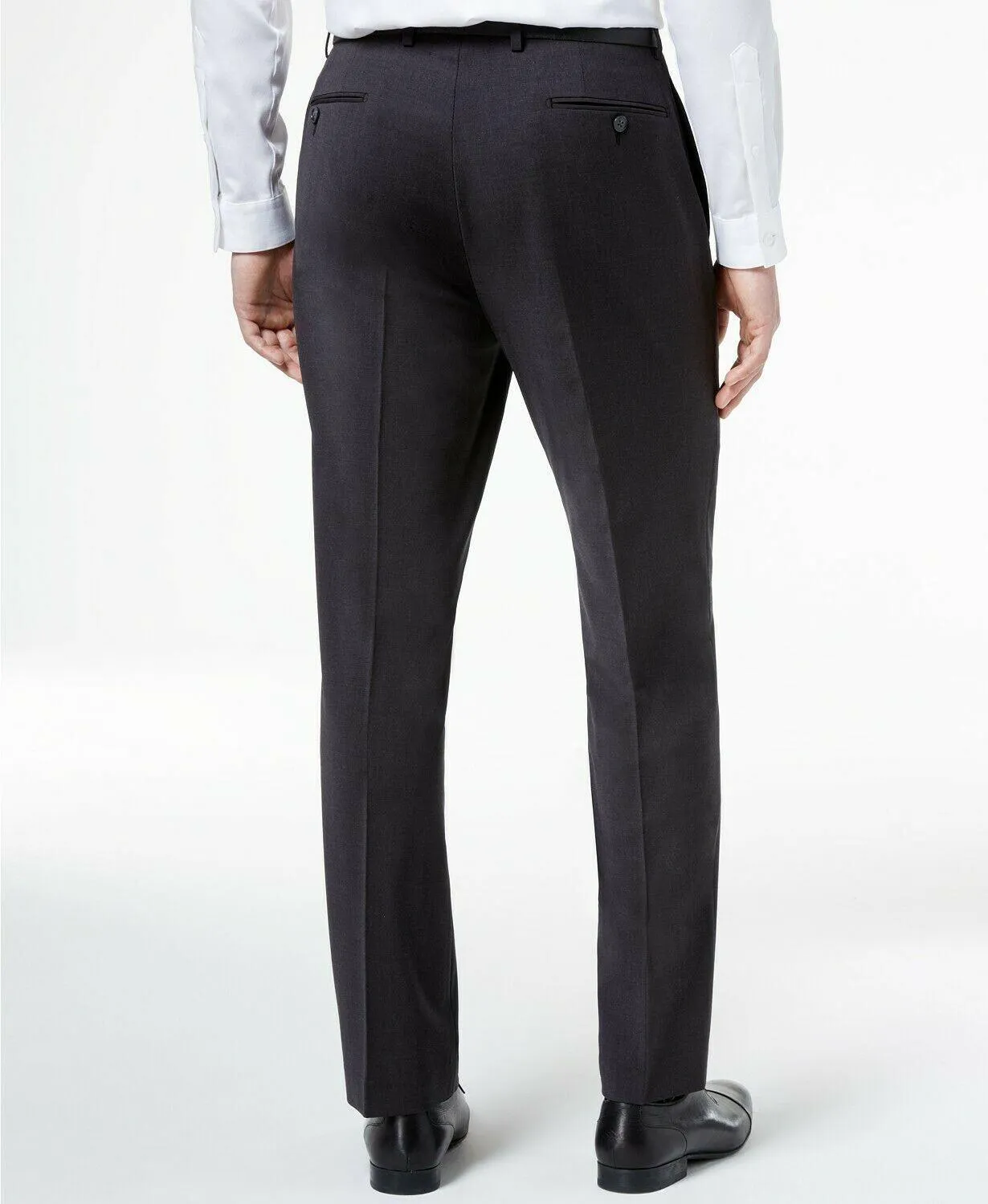 Calvin Klein Mens Slim fit Dress Pants Pants 36 / 32 Charcoal Grey Solid Stretch