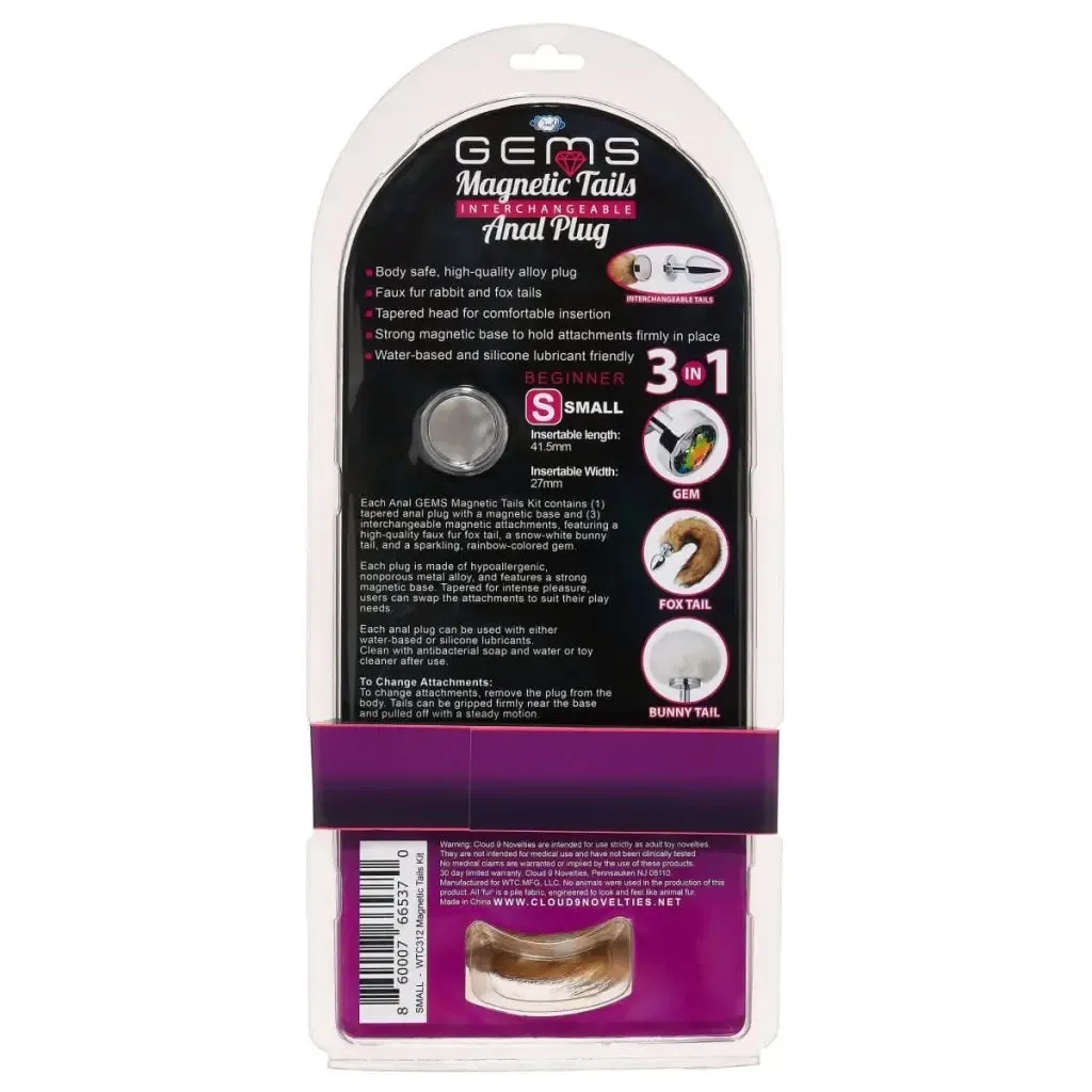 Cloud 9 Anal GEMS MagneticTails Kit with 3 Attachments