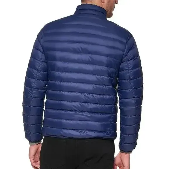 Club Room Men's Down Packable Quilted Puffer Jacket XL Navy Blue