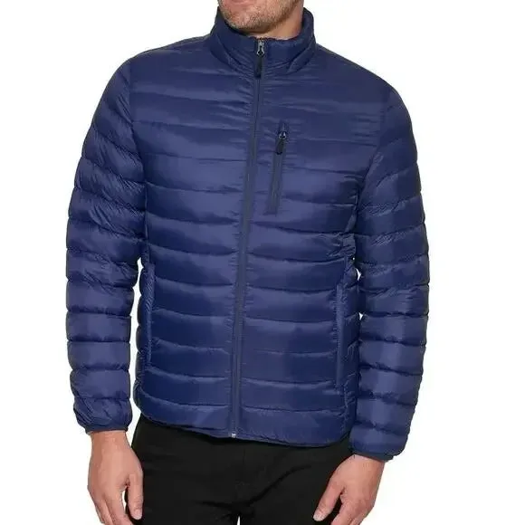 Club Room Men's Down Packable Quilted Puffer Jacket XL Navy Blue