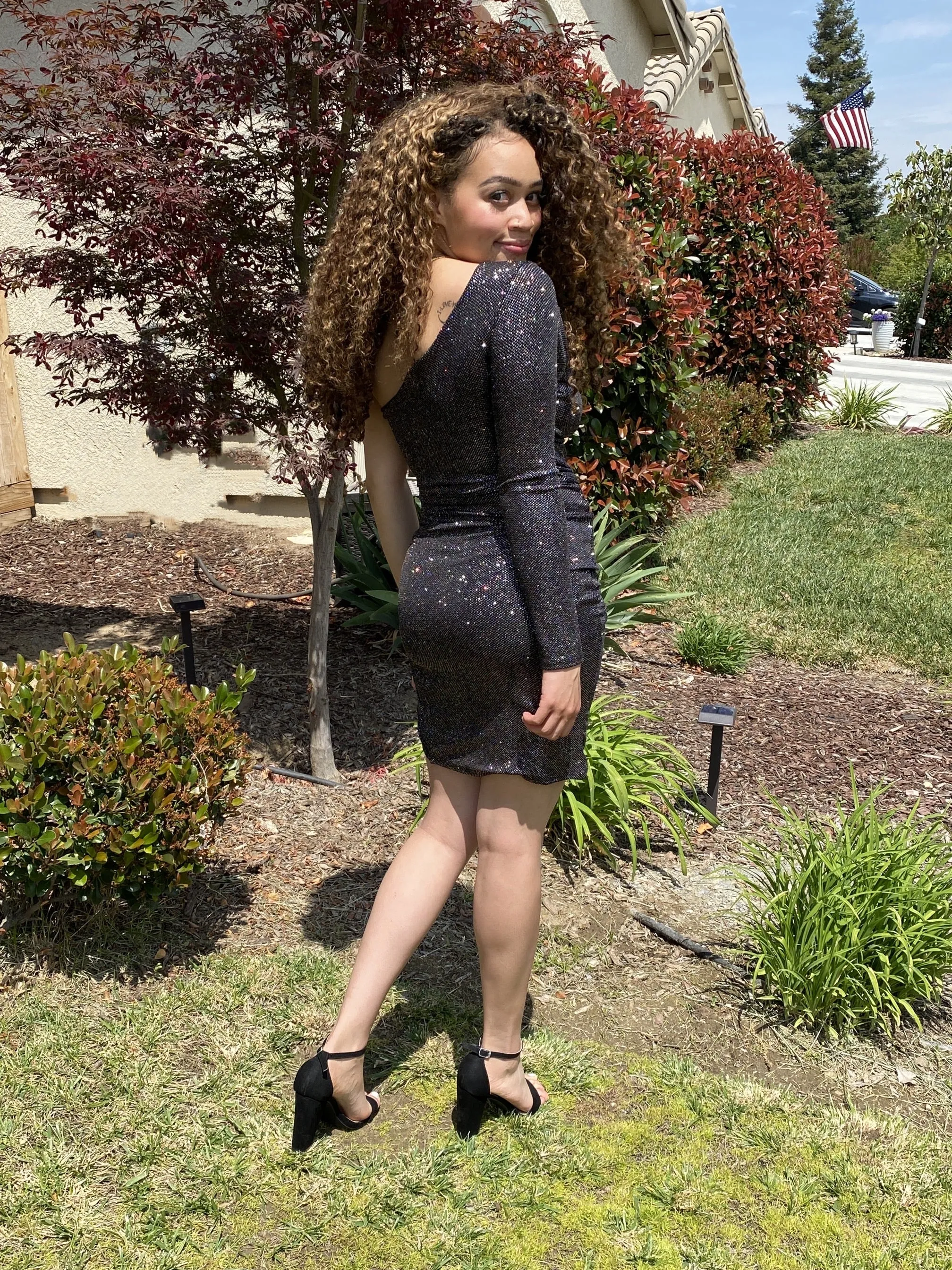 Cold Shoulder Bodycon Dress - Women's