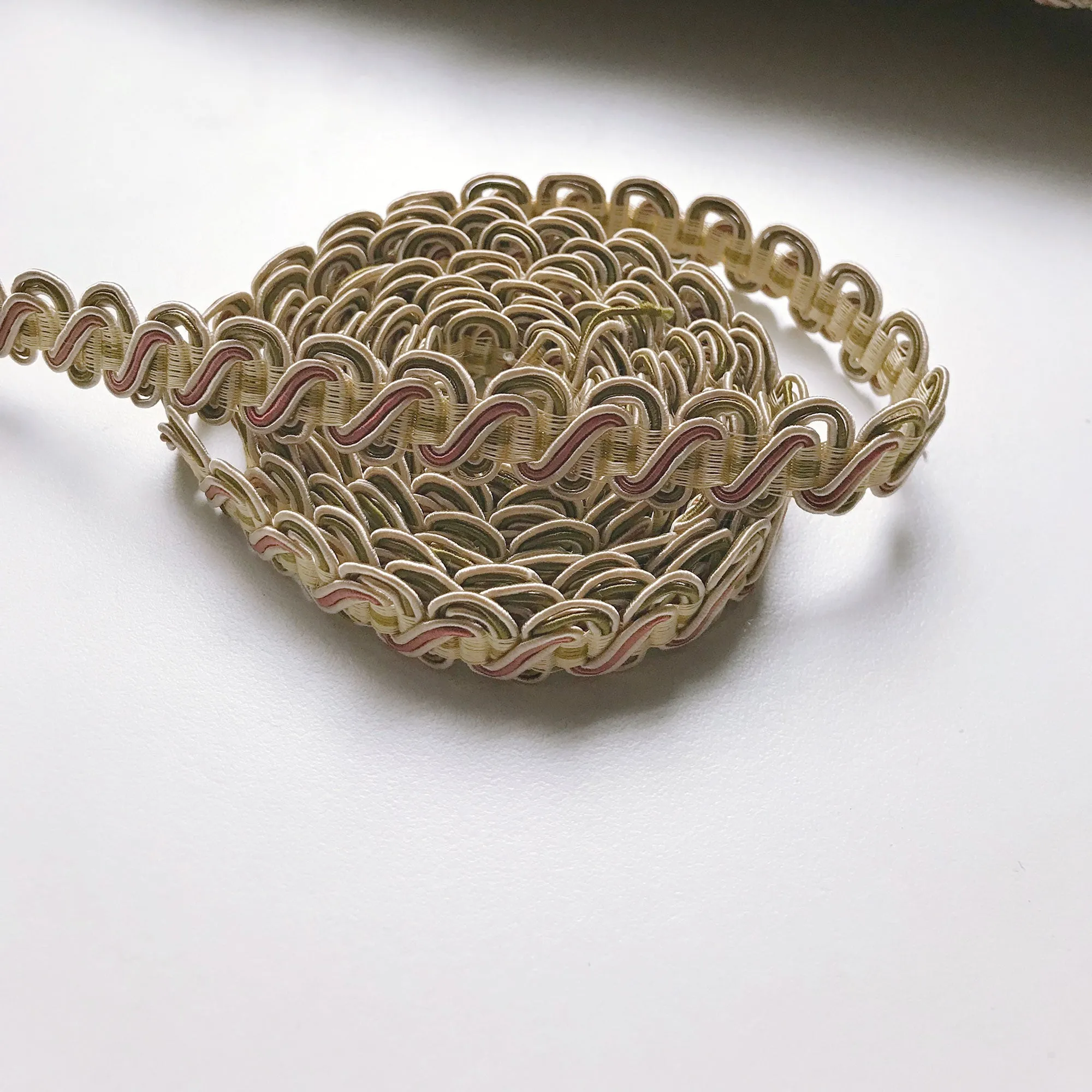 Coral and Champagne High Quality Decorative Gimp Trim by the yard