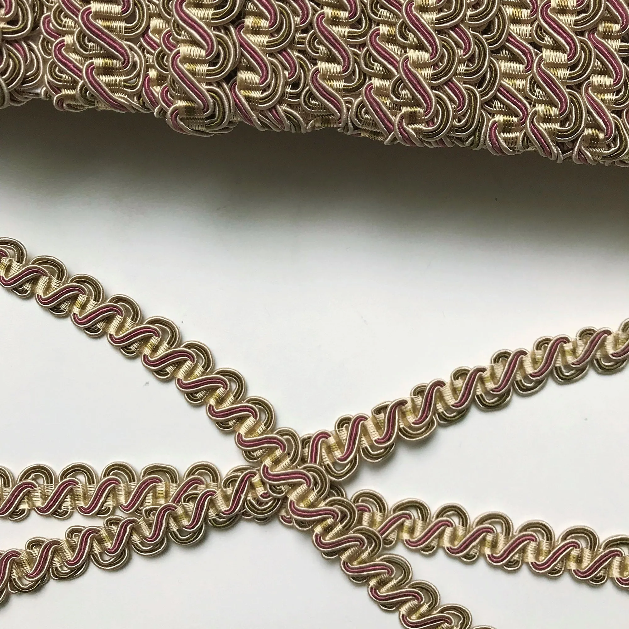 Coral and Champagne High Quality Decorative Gimp Trim by the yard