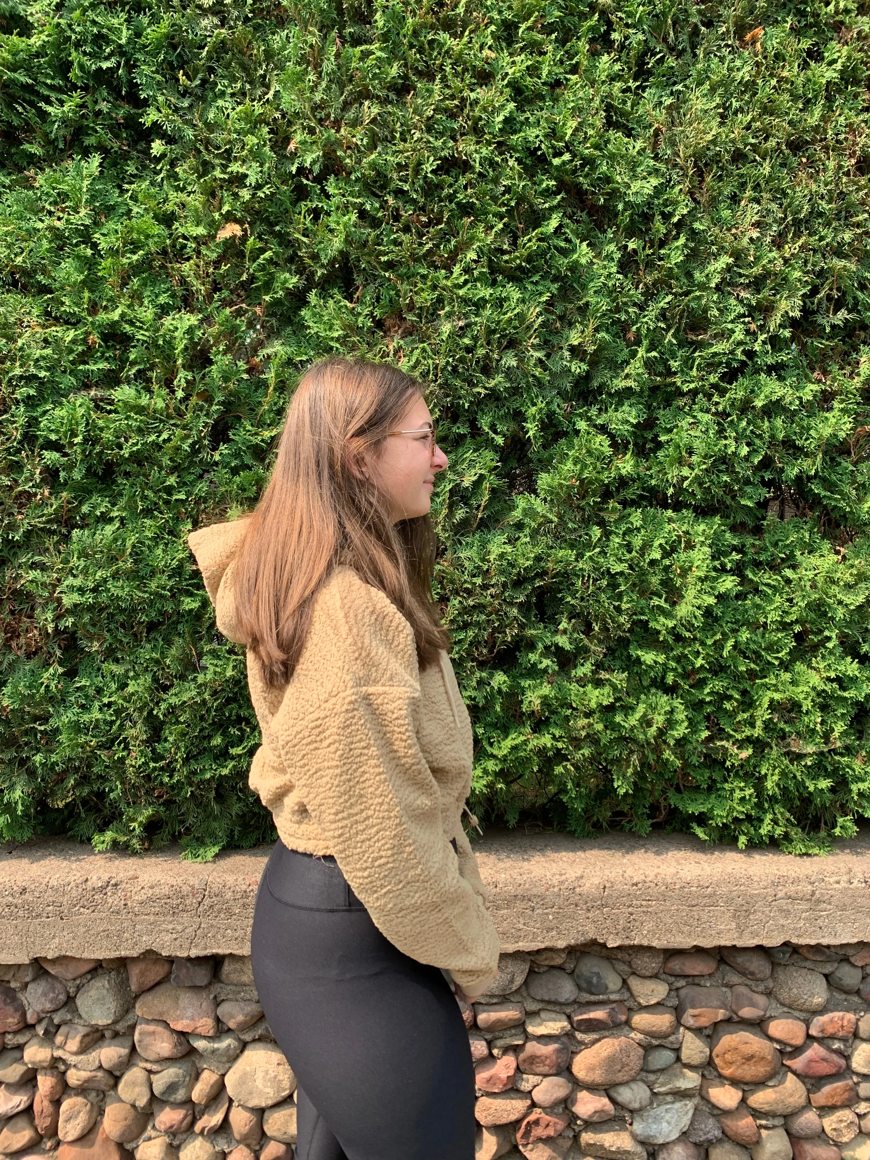 Cropped Sherpa Pullover Hoodie
