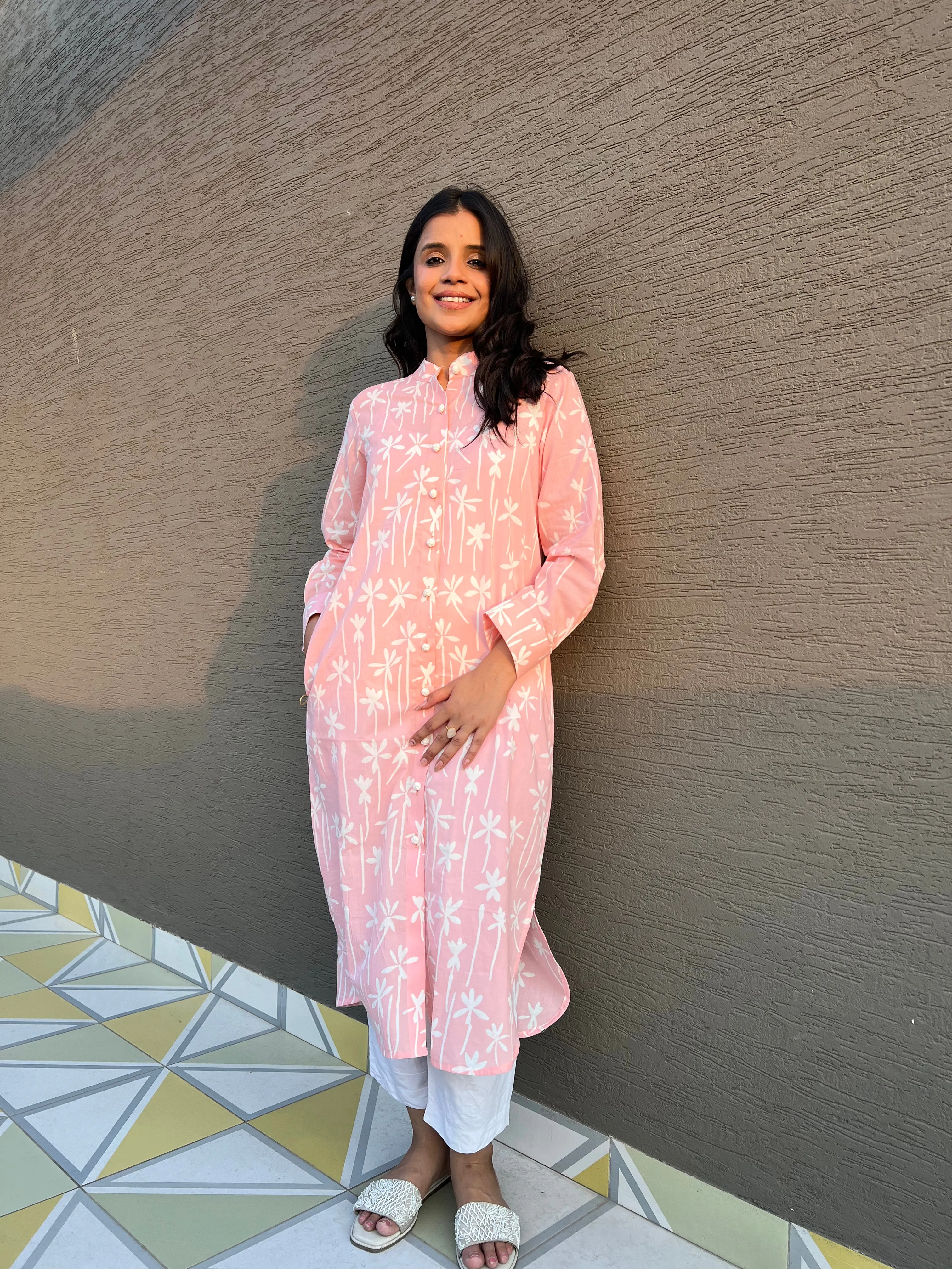 Falak Cotton Pink Kurta