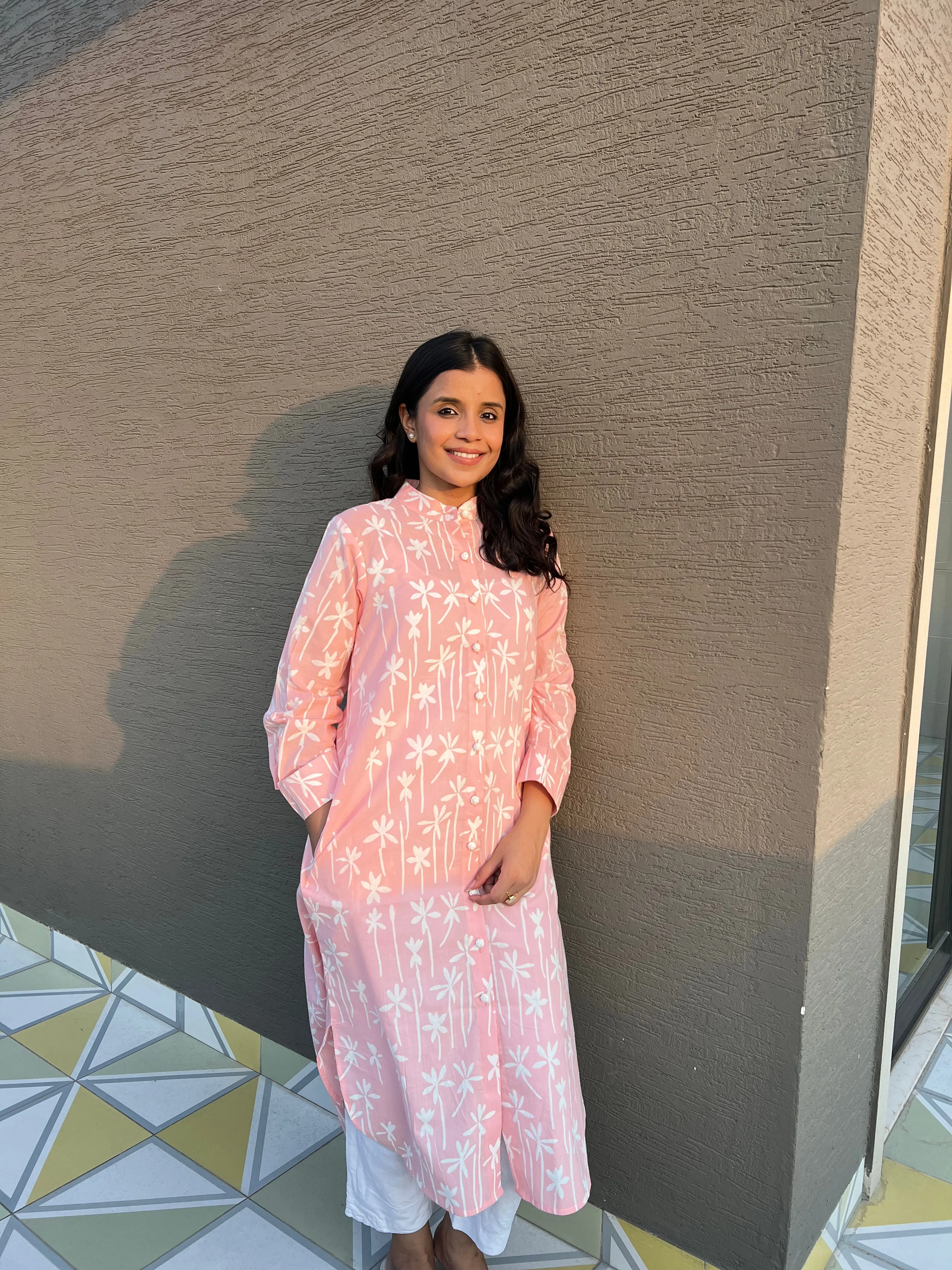 Falak Cotton Pink Kurta