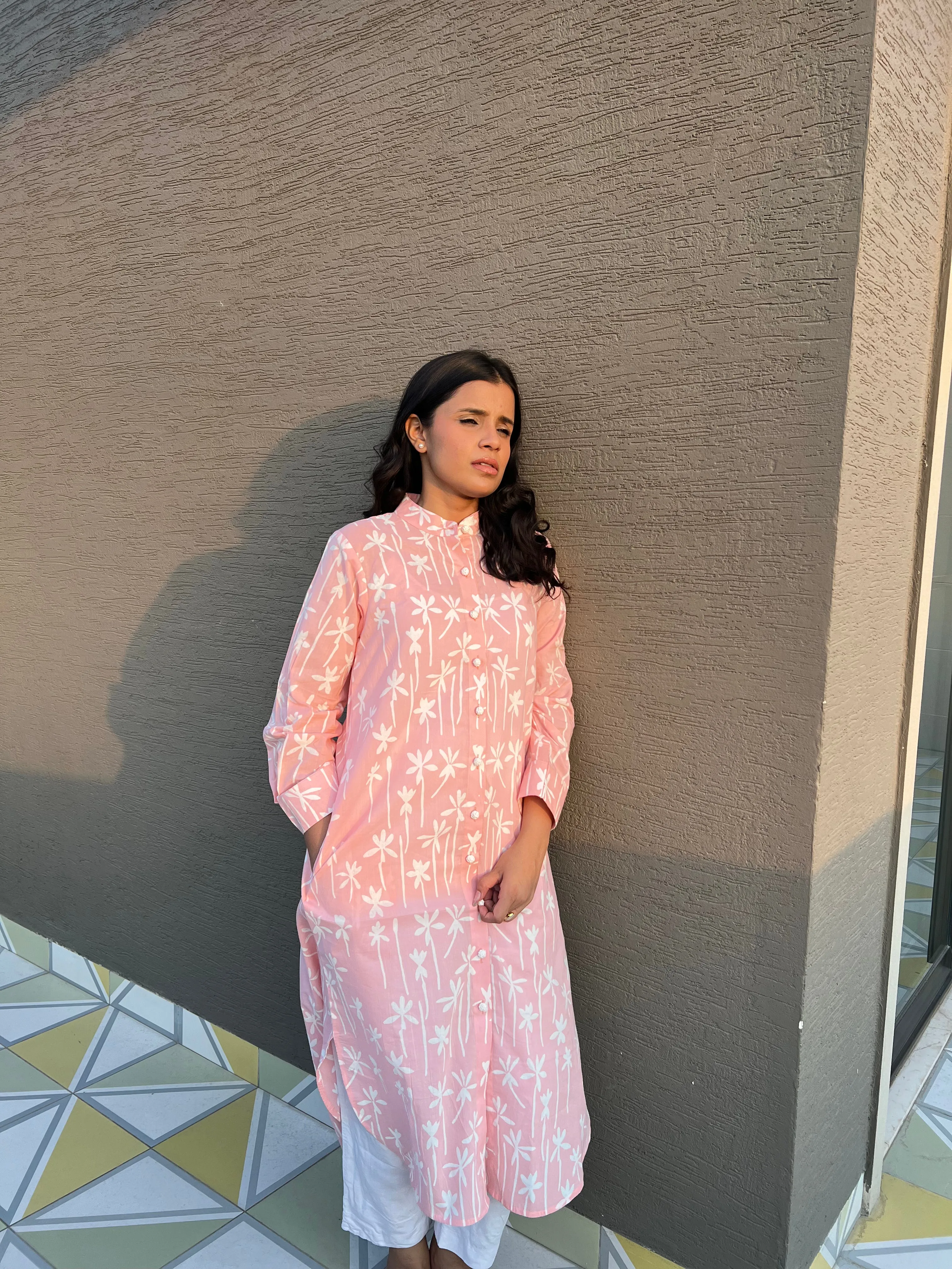 Falak Cotton Pink Kurta