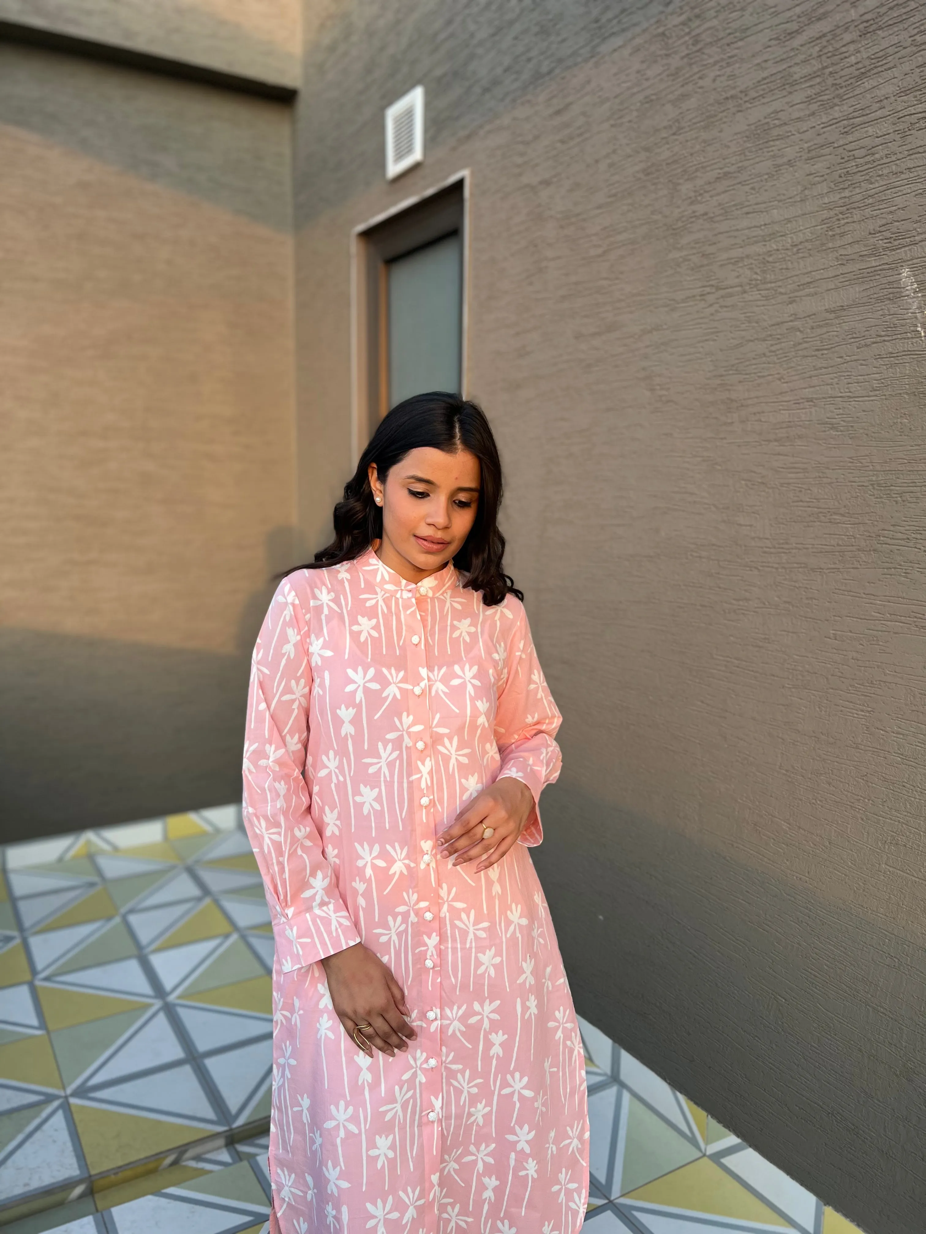 Falak Cotton Pink Kurta