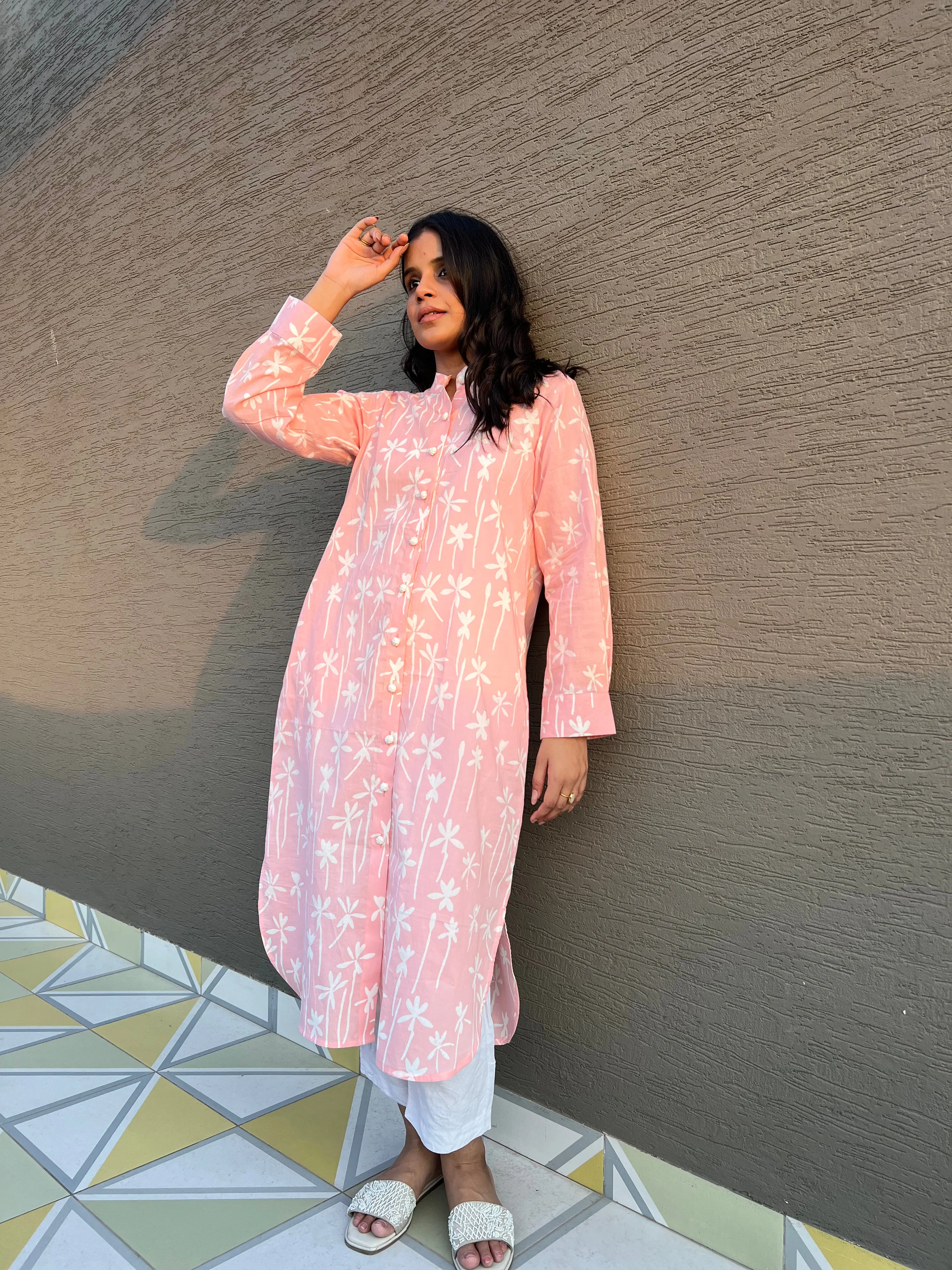 Falak Cotton Pink Kurta