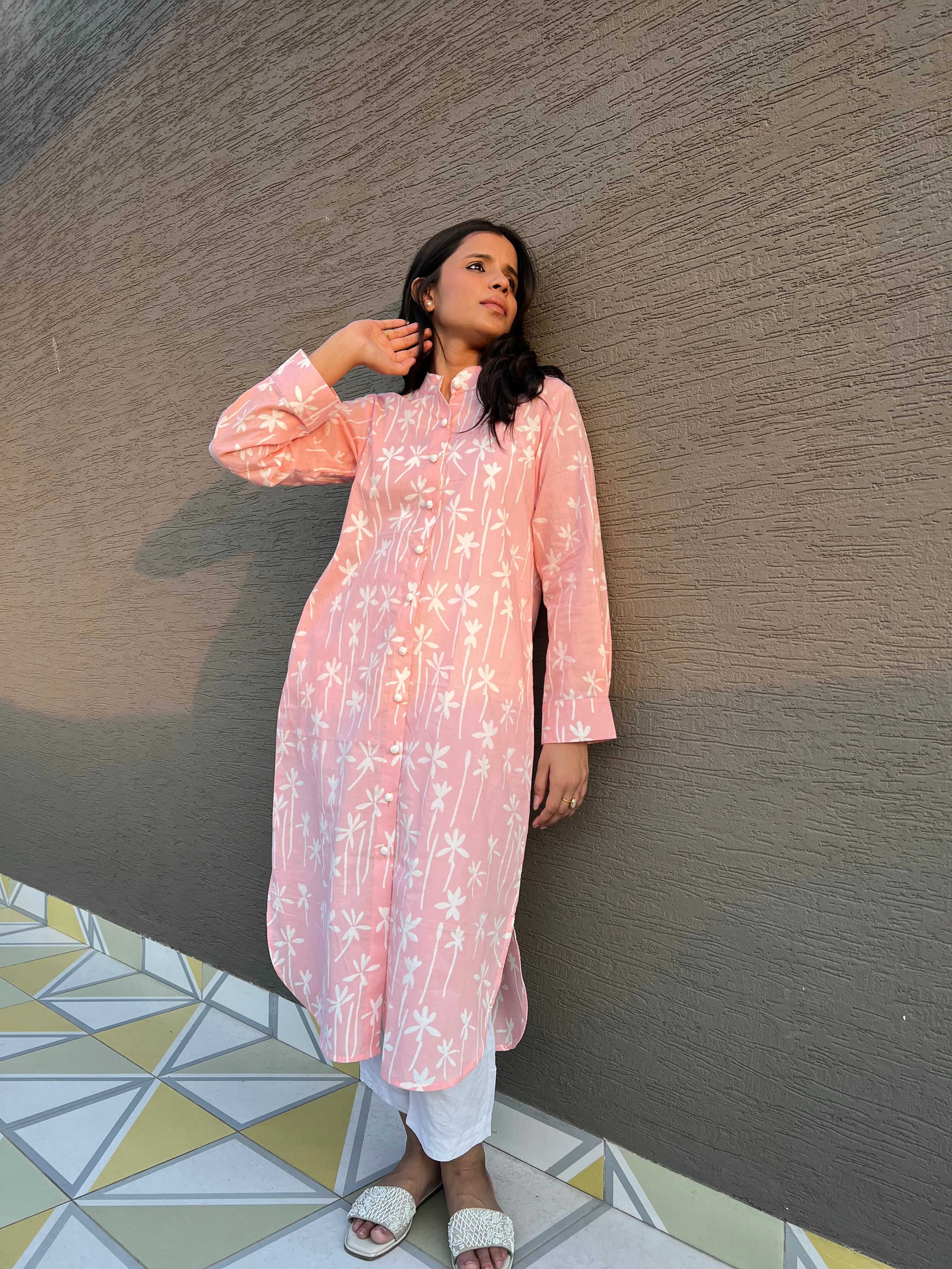Falak Cotton Pink Kurta