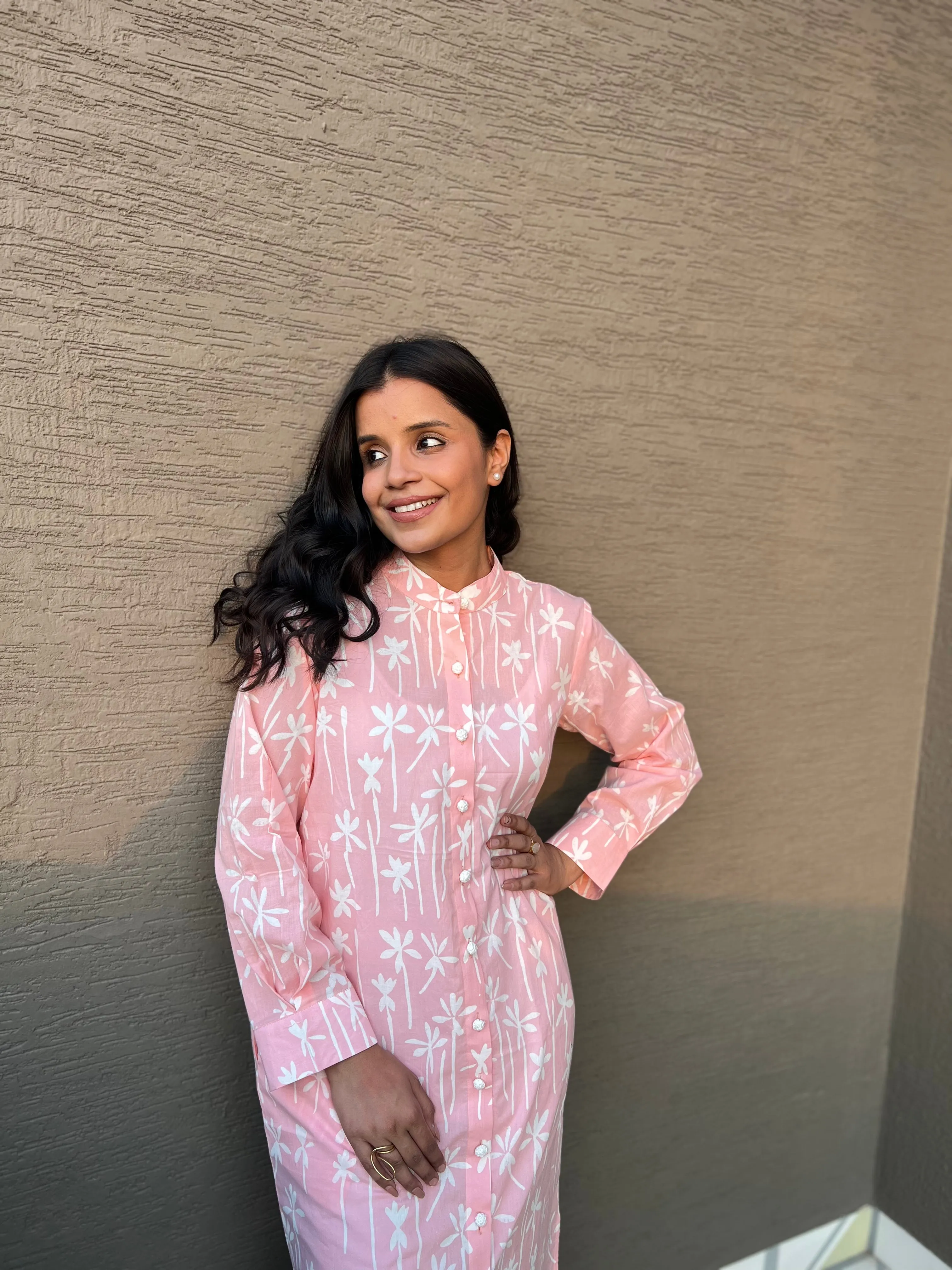 Falak Cotton Pink Kurta