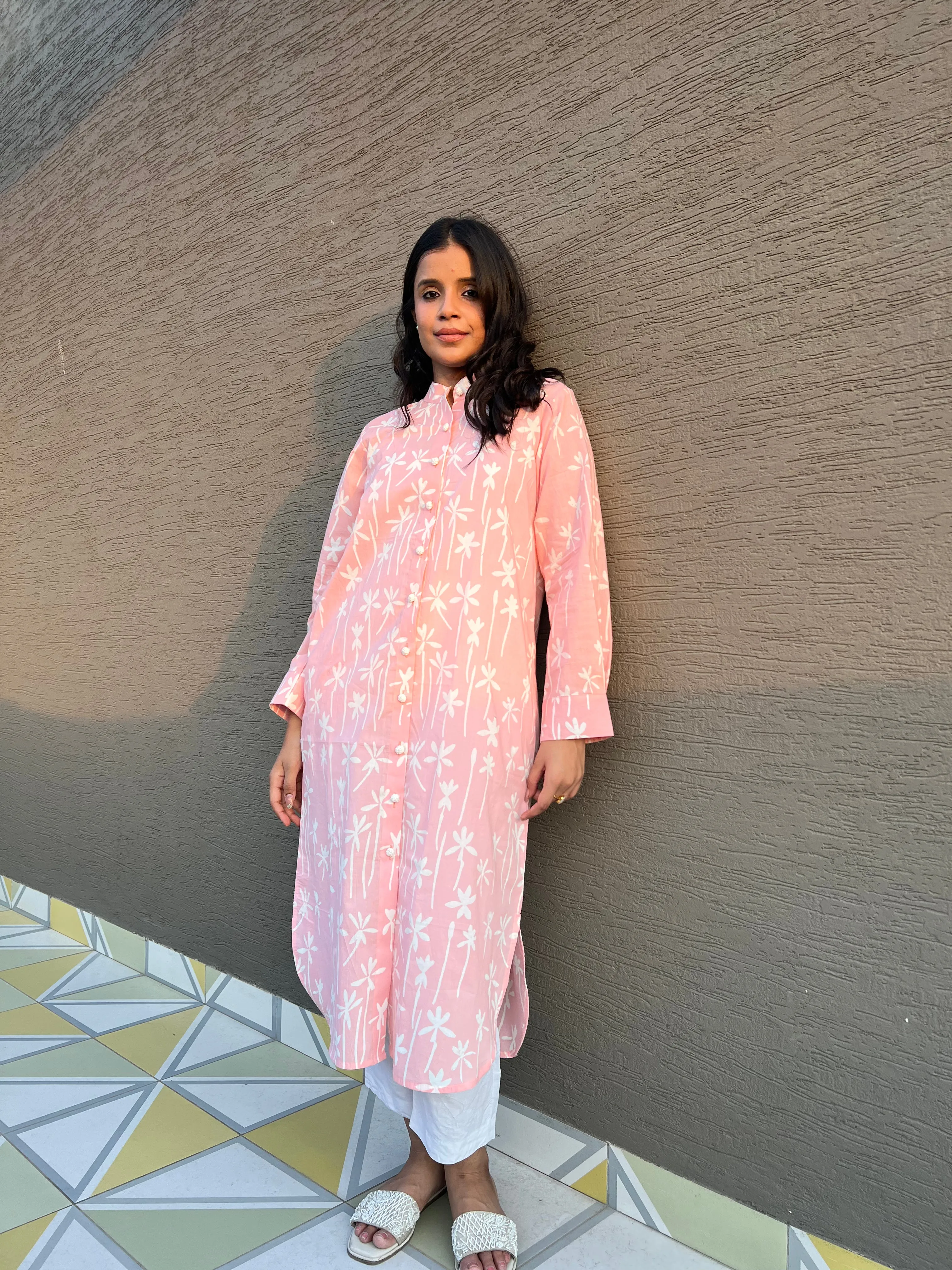 Falak Cotton Pink Kurta