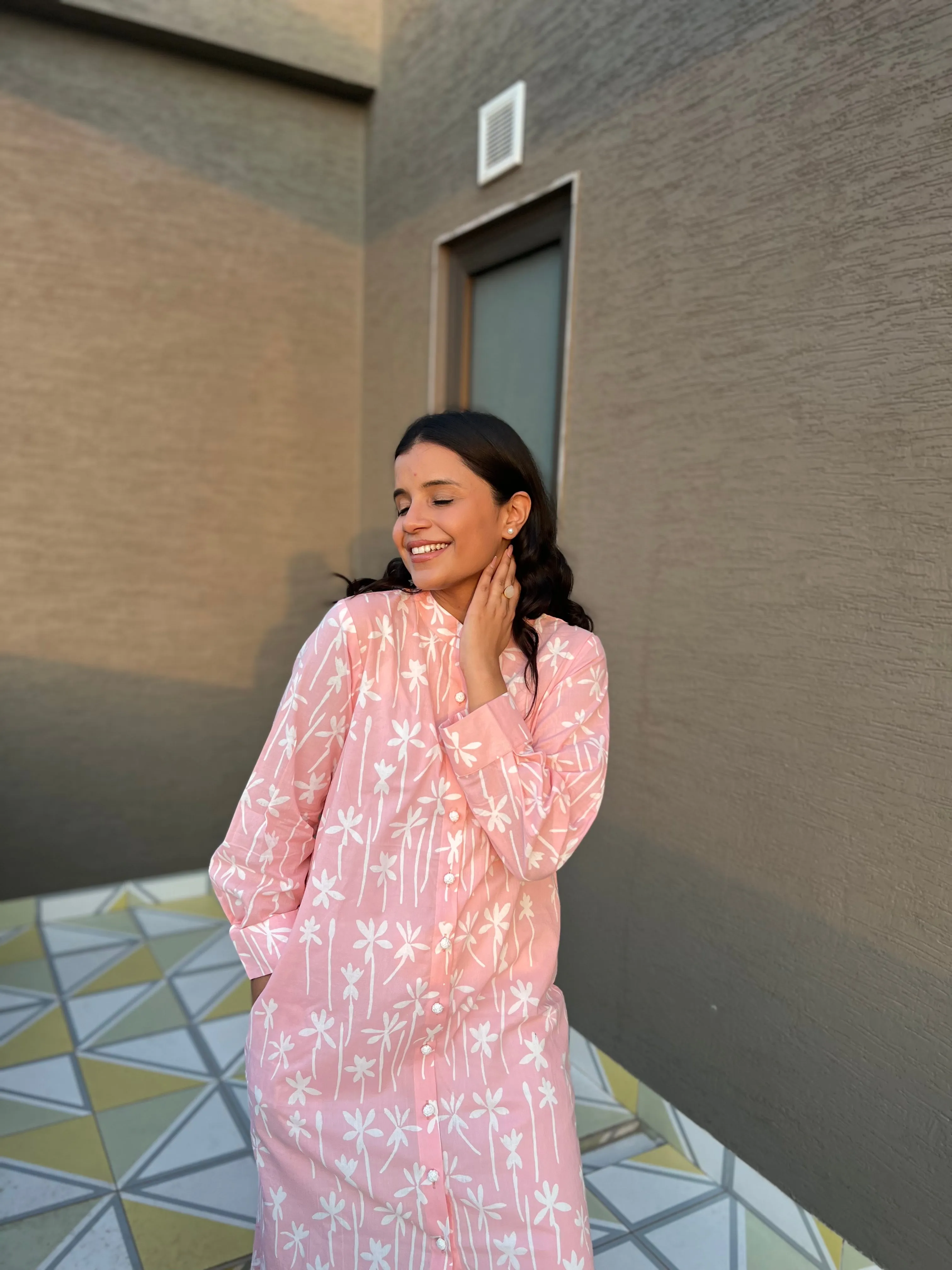 Falak Cotton Pink Kurta