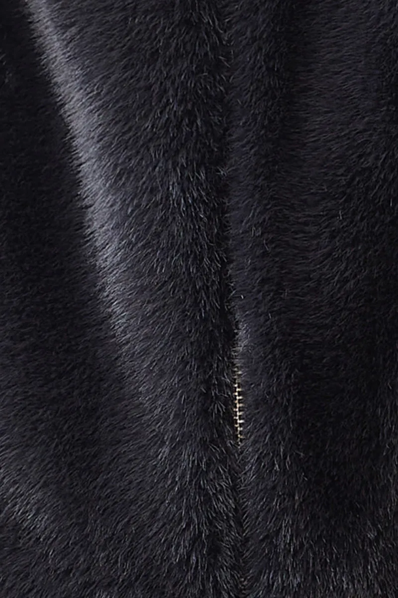 Faux Fur Zip-Up Hooded Vest