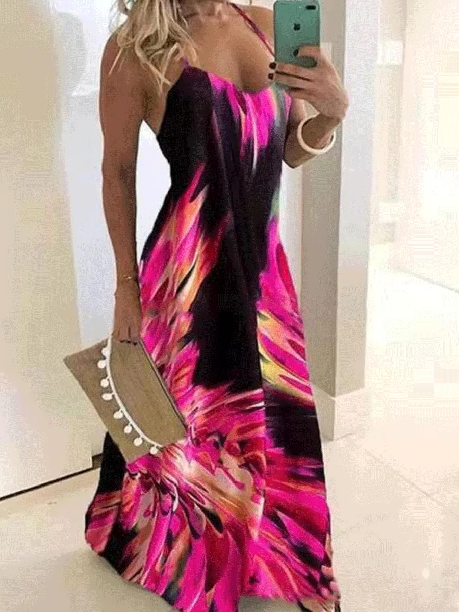 Flame Print Camisole Dress