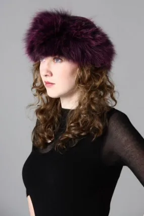 Fox Furry Headband in Wine