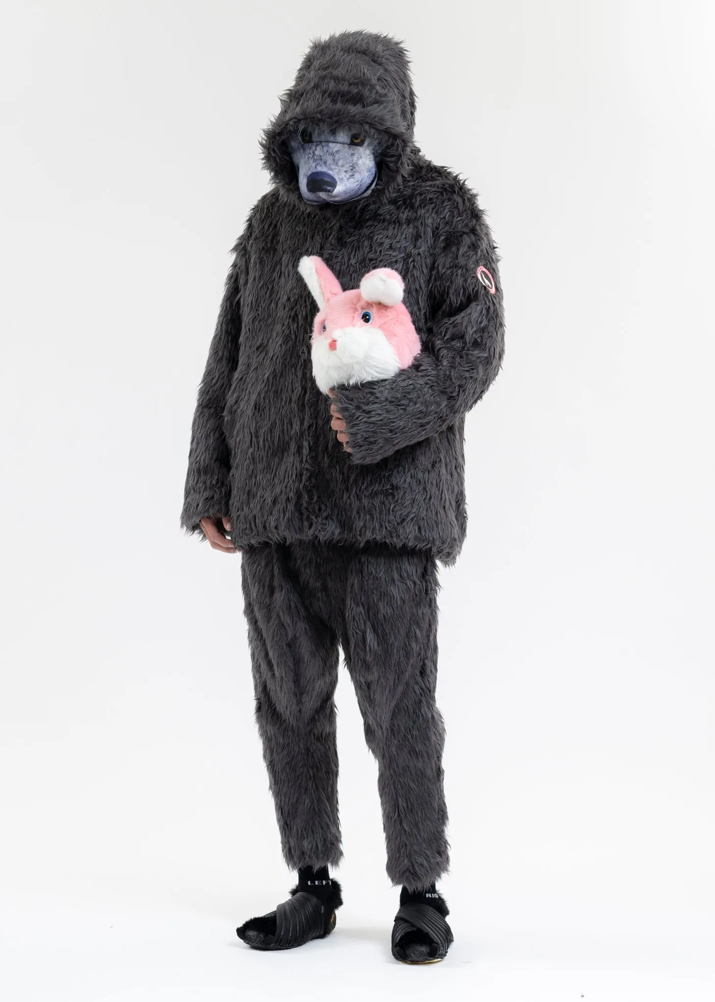 GREY ANIMAL TRIM FUR BLOUSON