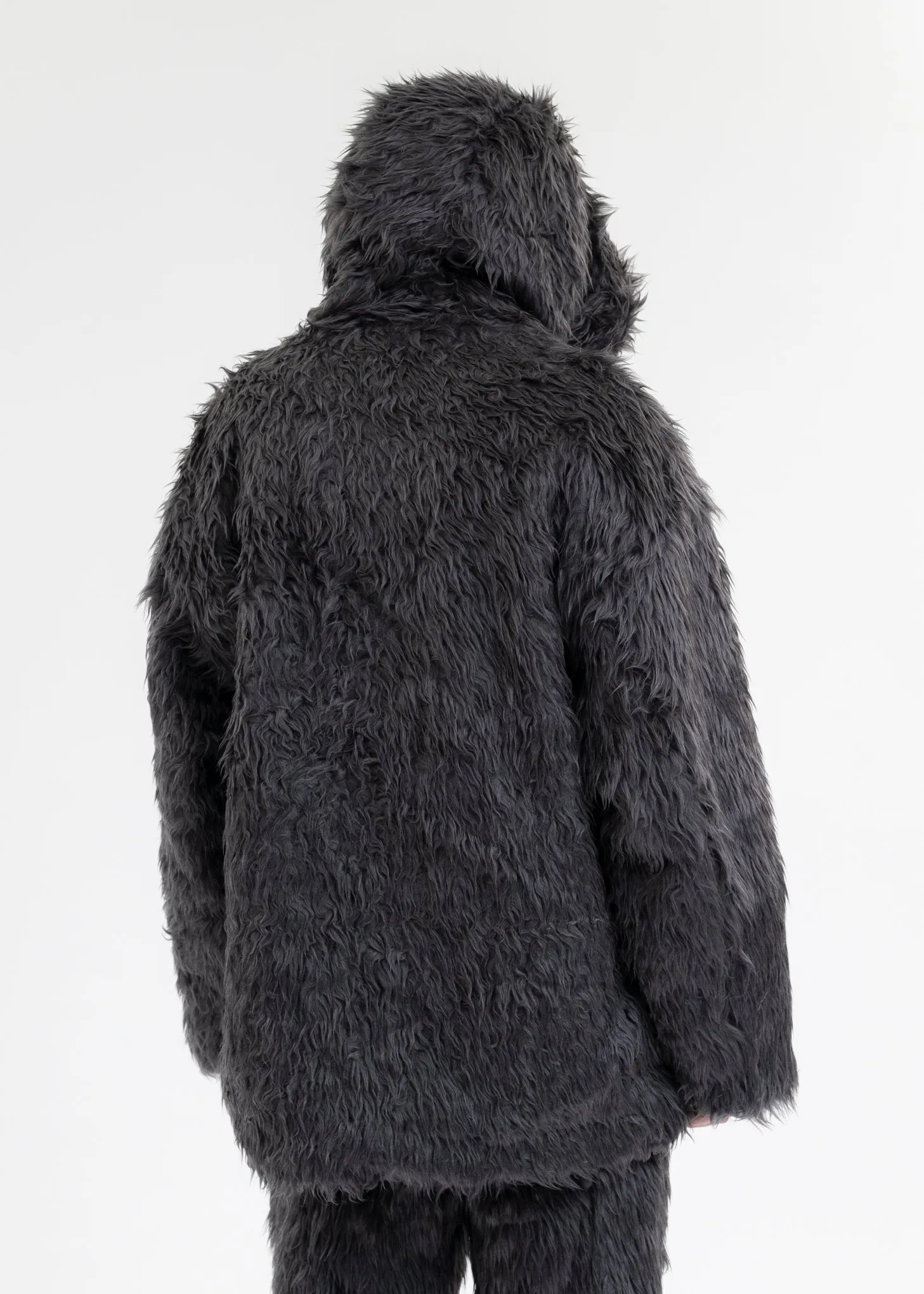 GREY ANIMAL TRIM FUR BLOUSON
