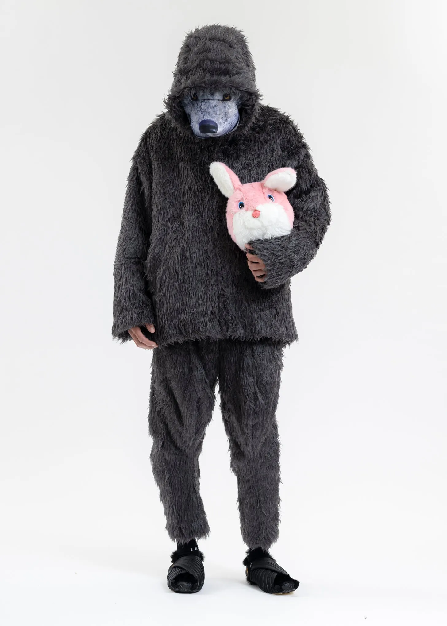 GREY ANIMAL TRIM FUR BLOUSON