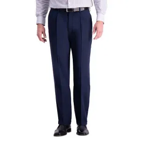 Haggar Mens Classic fit Dress Pants 34 / 31 Navy Blue Solid