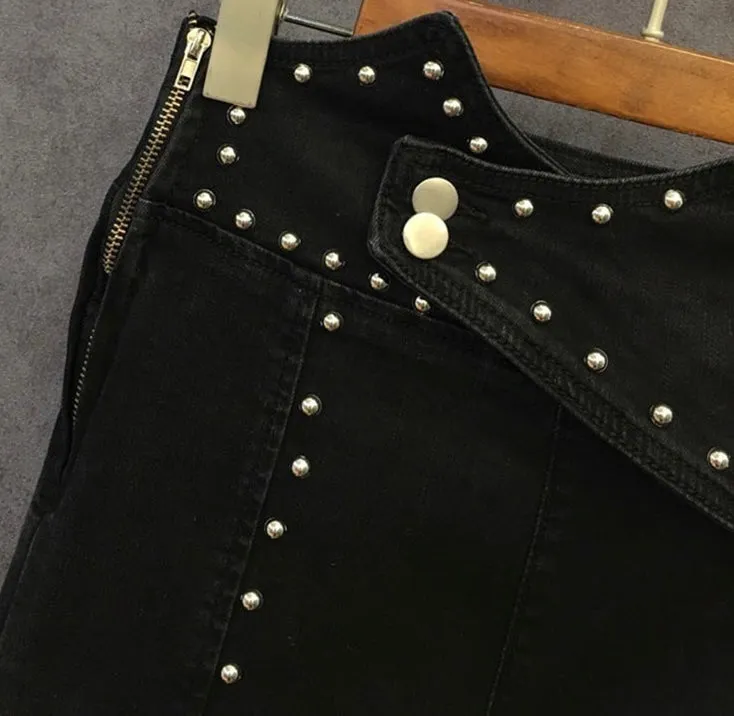 High Waist Beaded Ankle Length Jeans