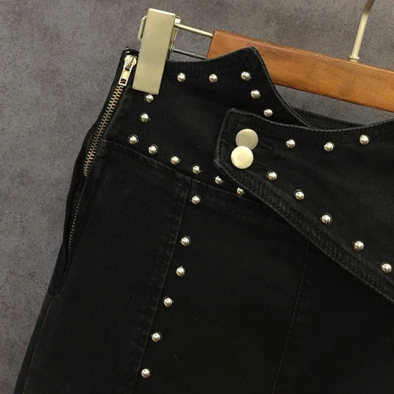 High Waist Beaded Ankle Length Jeans
