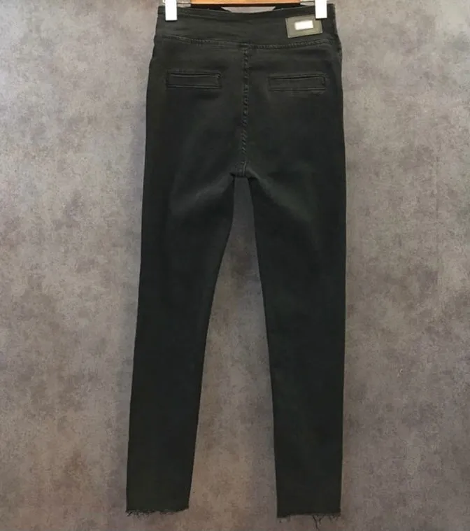 High Waist Beaded Ankle Length Jeans