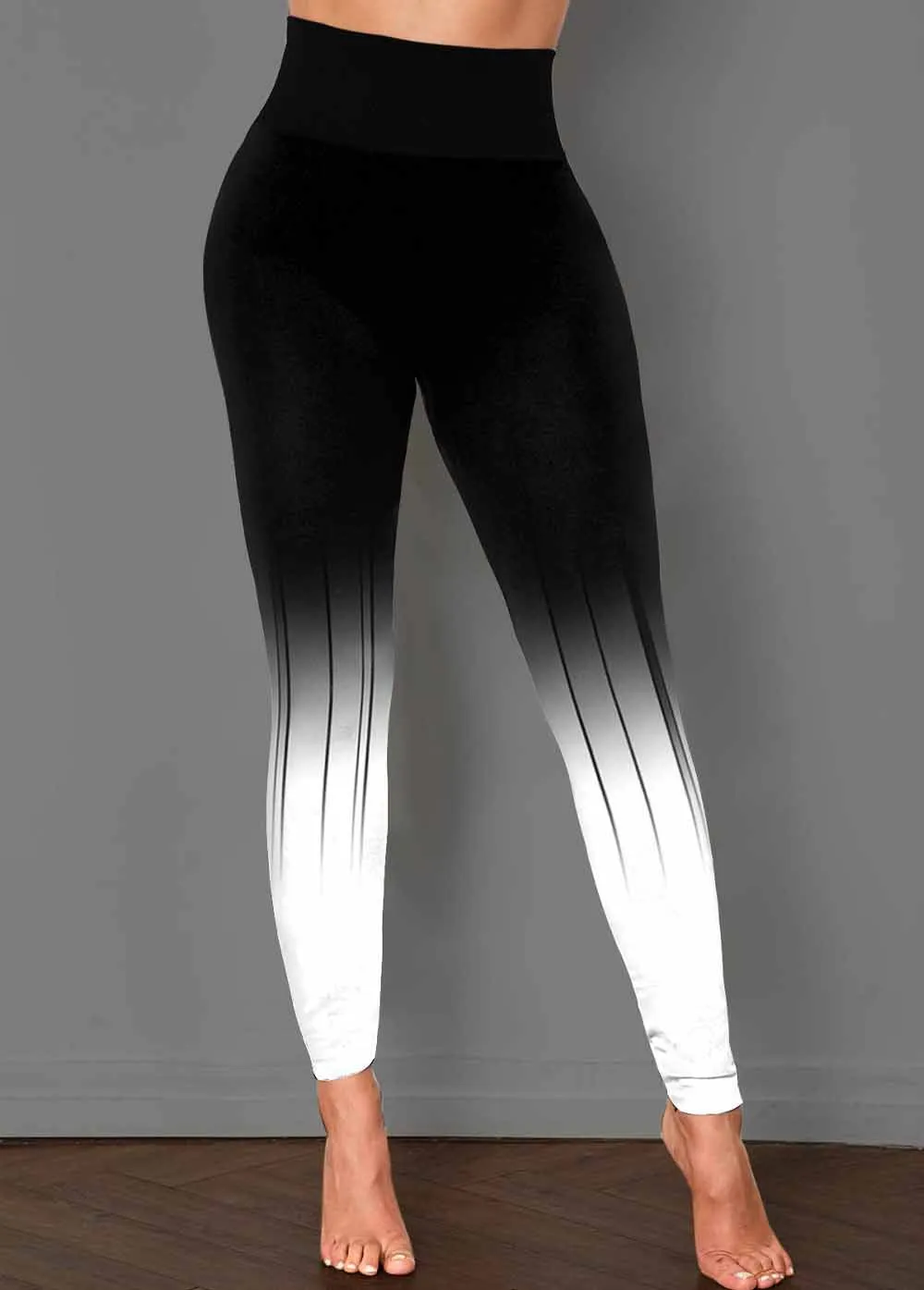 High Waist Black Ombre Skinny Pants